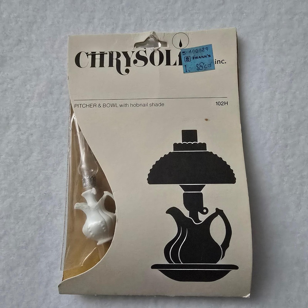 Chrysolite 102H Miniature Pitcher and Bowl Lamp Hobnail Shade 12V 1:12 Scale